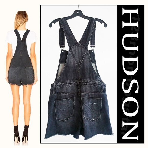Hudson NEW Distressed Baggy Slouchy Shortall Overall S - Picture 8 of 11